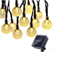 Solar Fairy Lights Outdoor 8 Modes Warm White Outdoor Waterproof Lighting Crystal Ball Decoration for Indoor Room,Patio