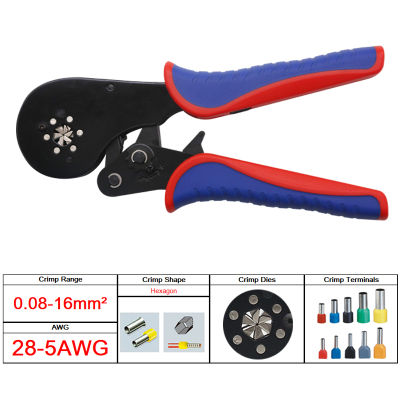 Tube Bootlace VE &amp; TE Terminals Min 0.08mm Max 16mm Crimping Pliers &amp; Terminals Set Hand Tools Electrician Crimper 6-4 6-6A 10S
