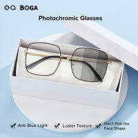 OQ BOGA แว่นตากันแดดโฟโตโครมิคแว่นคอมพิวเตอร์กรอบโลหะกันแสงสีฟ้า4สีใช้ได้ทั้งชายและหญิง