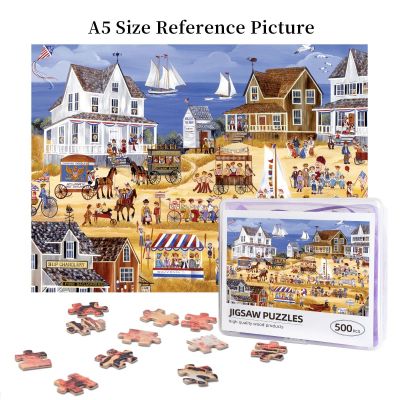 The 4th Of July Parade By Carol Dyer Wooden Jigsaw Puzzle 500 Pieces Educational Toy Painting Art Decor Decompression toys 500pcs