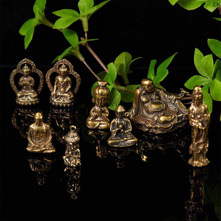 ck-1pc-brass-guanyin-buddha-figurine-โต๊ะทำงานตกแต่งมินิรูปปั้นตกแต่งครัวเรือน