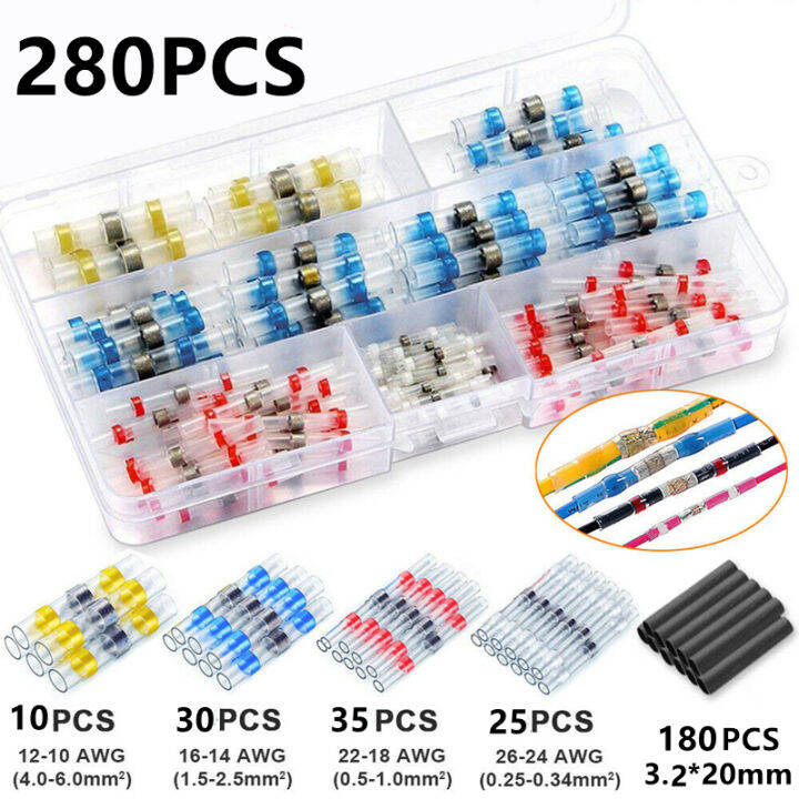 700500100pcs-heat-shrinkable-wire-connectors-waterproof-sleeve-awg-26-10-butt-electrical-splice-tinned-solder-seal-terminals