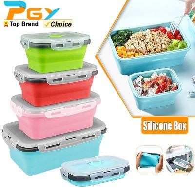 Collapsible Silicone Food Container Portable Bento Lunch Box Microware Home Kitchen Outdoor Food Storage Containers Box