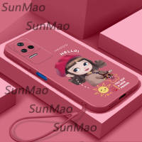 For เคสโทรศัพท์ Poco F4 5G เสื้อโค้ทสาว Softshell ขอบตรง