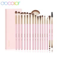 H.F Docolor ชุดแปรงแต่งหน้า15ชิ้น,อายชาโดว์แปรงแต่งหน้ามืออาชีพอายไลเนอร์เบลน์เขียนคิ้วชานม