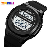 SKMEI Japan Digital Movement ไฟ LED Mens กีฬานาฬิกา5Bar กันน้ำ Chrono Dual Time นาฬิกาข้อมือชายนาฬิกา Reloj Hombre