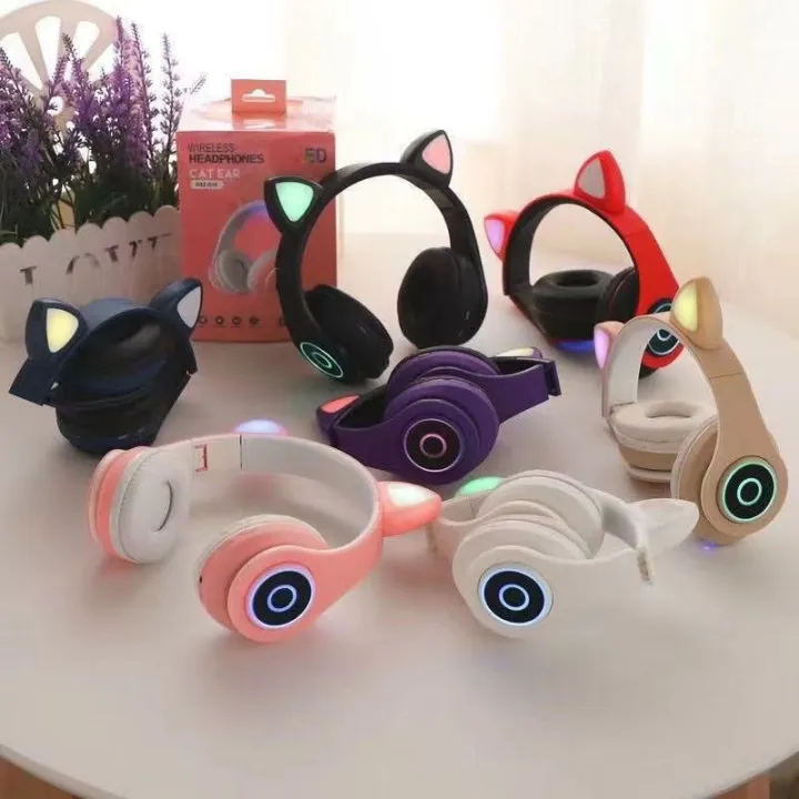 Cat Ear Headphone HXZB39 Wireless Bluetooth /Gaming Lazada Indonesia