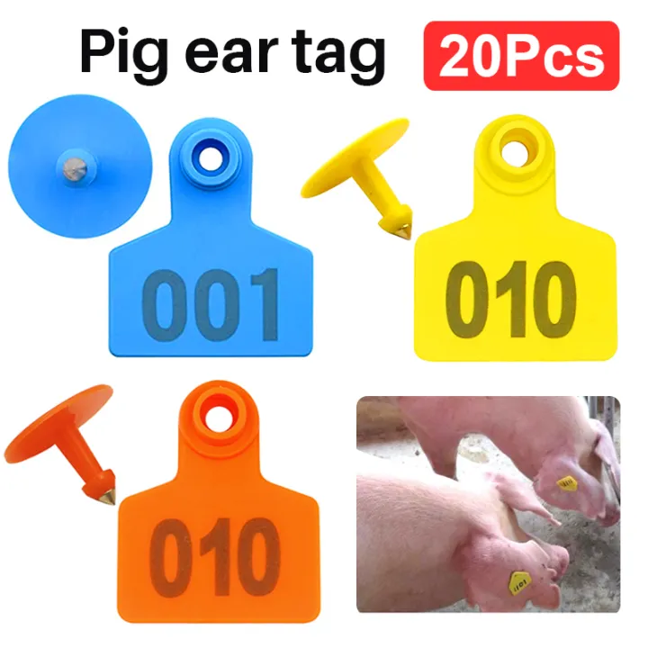 20Pcs Numbered Livestock Ear Tags Pig Labels Animal Identification TPU