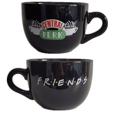 【High-end cups】เพื่อนรายการทีวีซีรีส์กลาง Perk ถ้วยชากาแฟเซรามิก650มล. เพื่อนกลาง Perk คาปูชิโน่แก้ว