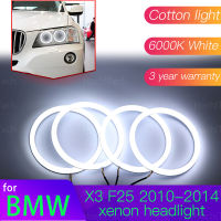 Angel Eyes Kit 6000L ผ้าฝ้ายสีขาว Halo แหวนสำหรับ BMW X3 F25 2010 2011 2012 2013 2014 Xenon ไฟหน้า