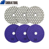 SHDIATOOL 6ชิ้นเซ็ตแผ่นขัดเพชรเรซิ่นบอนด์ยืดหยุ่น Dia 4 "100Mm Grit #30แผ่นขัดแห้งสำหรับหินแกรนิตหินอ่อนเซรามิค