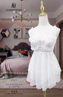 White Private Sexy Sleeplwear Women Strap Nightdress Water-soluble Flower Embroidery Nightgowns Lace Gauze Female Summer Nighty