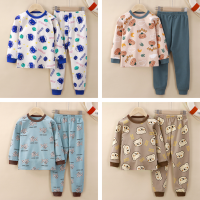 Xiaozhima New Autumn Winter Kids Baby Boys Pyjamas Clothing Sets Big Child Casual Wear Long Sleeves T-shirt and Long Pants 2PCS Comfortable Pajamas Clothes Outfits For 2-12 Years Underwear