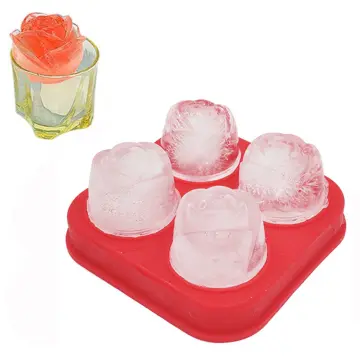 12 Cavity Small Diamond Rose Ice Cube Mold Silicone Rose Mold Ice Cube Tray  Ice Ball