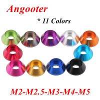 20ชิ้น M2.5 M2 M3 M5 M4ที่ล้างอลูมินัมมีสีสัน Anodized หัวถ้วยอลูมิเนียมซ็อกเก็ตหกเหลี่ยมสลักเกลียวเครื่องซักผ้าโมเดลรถควบคุมวิทยุปะเก็น