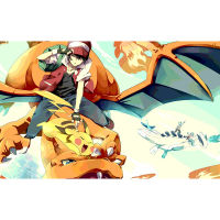 Bandai Pokemon Playmat Desk Pad Pikachu Lugia Mousepad Charizard Monster Dragon Family Entertainment Board Game Pad Rubber