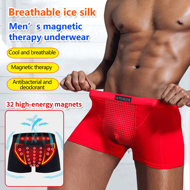 Viviking Genuine Breathable Ice Silk Mens Boxers Magnetic Therapy