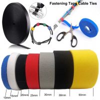 5M/Roll 10/15/20/25/30/50mm Reusable Fastening Tape Cable Ties Double Side Hook Roll Hook and Loop Straps Wires Cords Organizer Cable Management