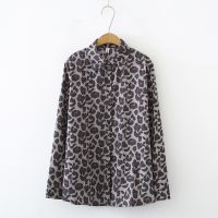 ⚡⚡Spring new style Korean design thin leopard print loose shirt women