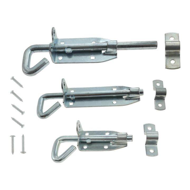 4/6/8 Inch Door Lock Steel Barrel Bolt Latch Padlock Clasp Set For
