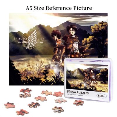 Eren And Levi Attack On Titan Wooden Jigsaw Puzzle 500 Pieces Educational Toy Painting Art Decor Decompression toys 500pcs