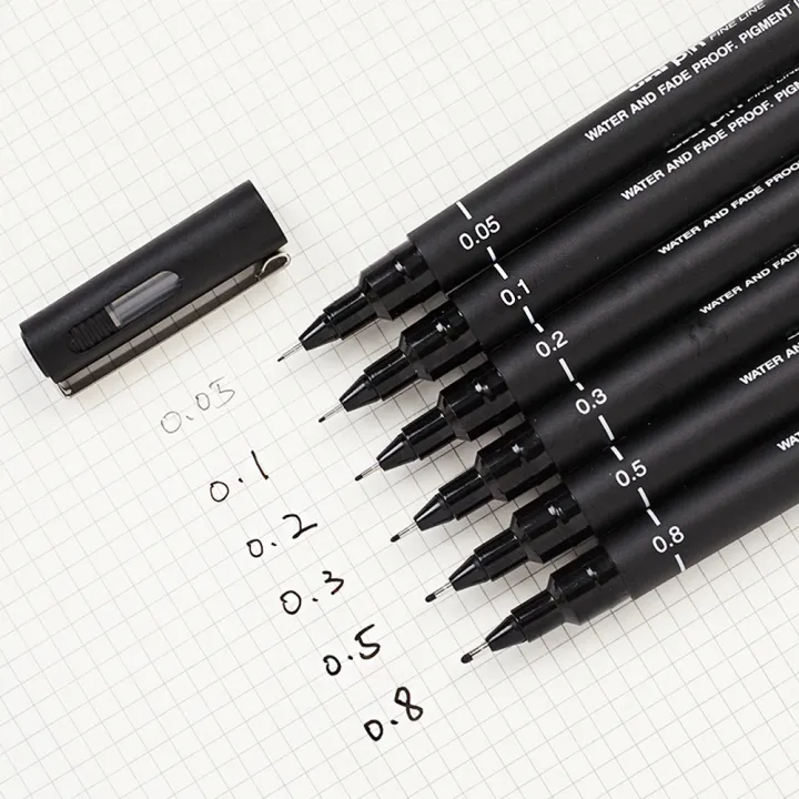 Uni Pin Fineliner - Waterproof Drawing Fineline Pens - Choice of