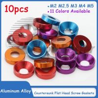 10pcs Colourful Anodized Aluminum Alloy Washer Countersunk Flat Head Screw Gaskets M2 M2.5 M3 M4 M5 Metal Gasket