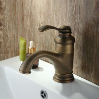 ∋♛ Simple retro hot and cold water basin faucet washbasin bathroom washbasin faucet antique above counter basin faucet