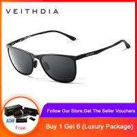 VEITHDIA แว่นกันแดด สไตล์วินเทจ  Polarized UV400 ผลิตจากวัสดุแมกนีเซียมอลูมิเนียม แว่นตากันแดด แว่นโพลาไรซ์ สำหรับผู้ชาย – 6623