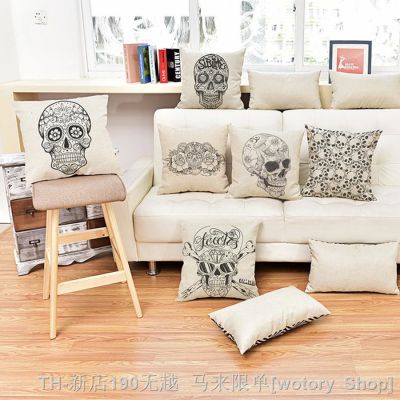 【CW】♂  Cushion Calavera Concise Cotton Throw Pillows Car Sofa Pillowcase 45x45cm