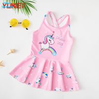 Ready Stock ชุดว่ายน้ำเด็กเด็กผู้หญิง Middle Big Children Baby One-Piece Little Princess Dress Style Cute Bab