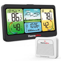 ThermoPro TP280B Wireless 300m Indoor Outdoor Digital Room Thermometer Hygrometer Outside Weather Station Large LCD Rechargeable