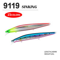 140Mm 26G ความเร็วสูง Sinking Minnow Fishing Lure Full Swimming Layer