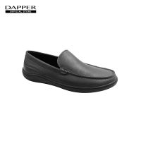 DAPPER รองเท้ามอคคาซิน Nappa Leather Driver Moccasin สีดำ