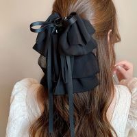 【CC】▲ↂ  New Bow Floating Grip Clip Ponytail Braid Claw Luxury Female Hair Card Accessories