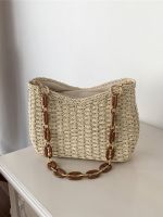 Uniqlo New Fashion version Niche design bag women 2023 new summer all-match ins fashion straw bag high-end one-shoulder armpit bag