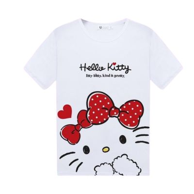 Hellokitty summer cartoon printing students casual loose male and female couple short-sleeved T-shirt parent-child birthday gift