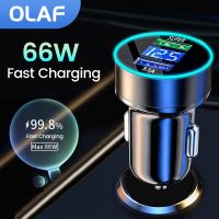 66W Dual USB Car Charger Fast Charging LED Car Phone Charger Adapter For iPhone 13 12 11 Pro Max Huawei Xiaomi Redmi Samsung Car Chargers