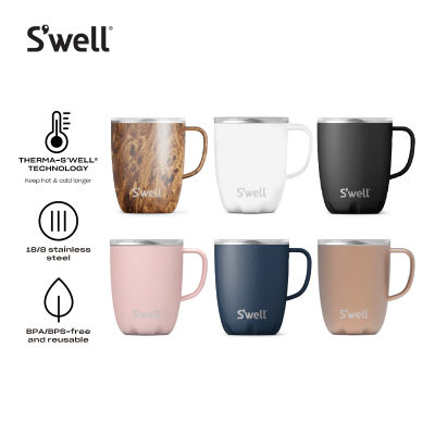 Swell 18/8 Stainless Steel Triple Layered Lid Handle Mug with Therma-S’well Technology - Core Collection 350ml แก้ว