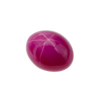 oval shape Artificial star ruby red color flat back cabochon loose gem stone