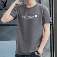 Playboy เสื้อยืด แขนสั้น ไม่รัดรูป สำหรับผู้ชาย