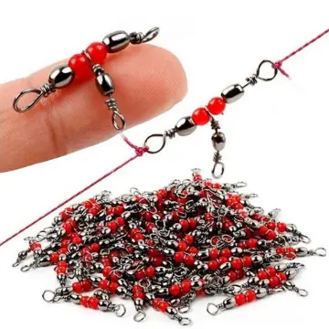 Cheap 10pcs Solid Ring 3 Way Triple Bearing Barrel Ring Rolling Swivels  Fishing Swivel Fishing Connector