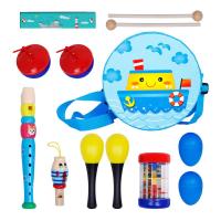 【Popular choice】 10ชิ้นไม้ไม้ Maraca เขย่าแล้วมีเสียงปั่นเคาะเด็กดนตรีของเล่นโปรดปราน,Maracas 10, 36เดือนขึ้นไป