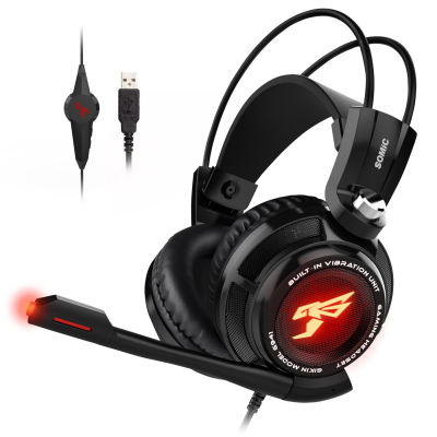 Somic G941 Gaming Headphones 7.1 Sound Vibration Headset with Microphone Stereo Bass Noise Cancelling Headset LED Light USB Plug