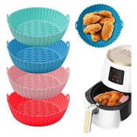 Air Fryer Silicone Pot 4 Pack, 7.5Inch Reusable Air Fryer Silicone Basket, Food Safe for 3 to 5 Qt Air Fryers Oven