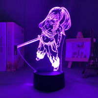 Anime Led Night Light Fairy Tail Erza Scarlet Figure for Bedroom Decor Light Battery Powered Birthday Gift Manga Lamp Fairy Tail