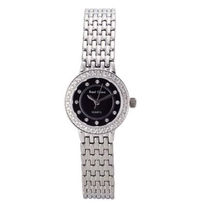 Royal Crown นาฬิกาผู้หญิง รุ่น 3650 สีดำ (แถมแหวนเพชร CZ &amp; ต่างหูพลอยแท้)