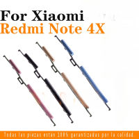 อะไหล่ปุ่มปรับระดับเสียงสำหรับ Xiaomi Redmi Note 4X / Note4x + ปุ่มปุ่มแป้นสัมผัสด้านข้างใหม่