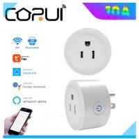 CORUI 10A US WiFi TUYA Smart Plug Socket รีโมทคอนลเครื่องใช้ในบ้าน Smart Living ทำงานร่วมกับ Alexa Home No Hub