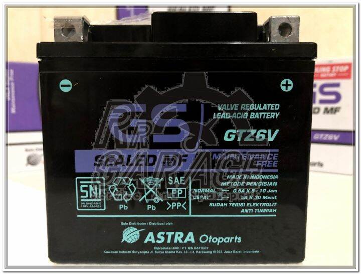 Aki motor GS ASTRA MF Maintenance free GTZ6S 5 Ah honda vario 125